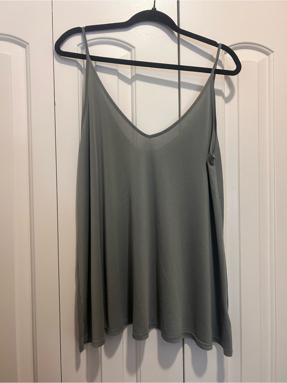 silence + noise Olive Green V-Neck Spaghetti Strap Tank